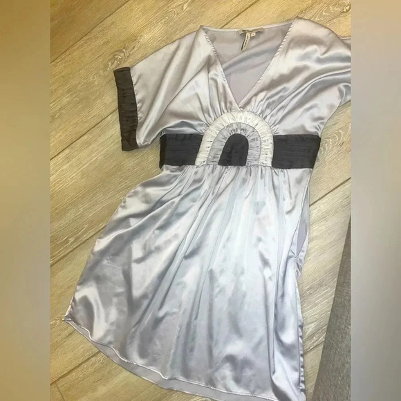 Silver and Dark Grey Silver A-Line Rainbow Dress BCBG Generation Sz 2 - Picture 2 of 6